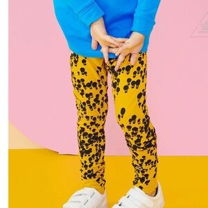 Kids Yellow and Black Patterned Leggings